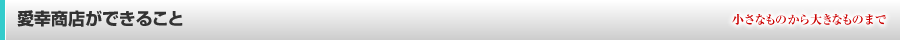 愛幸商店ができること